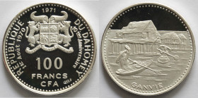 Dahomey. 100 Franchi 1971. Ag 999.