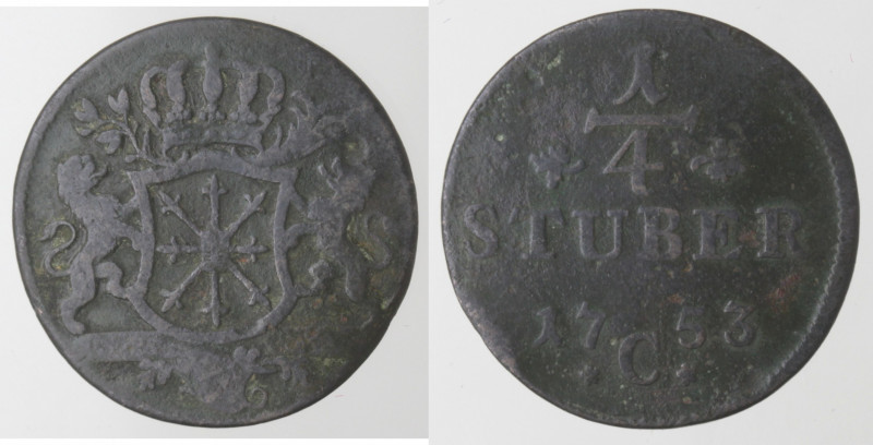 Monete Estere. Germania-Cleves. Federico II. 1740-1786. 1/4 di Stuber 1753 C. Ae...