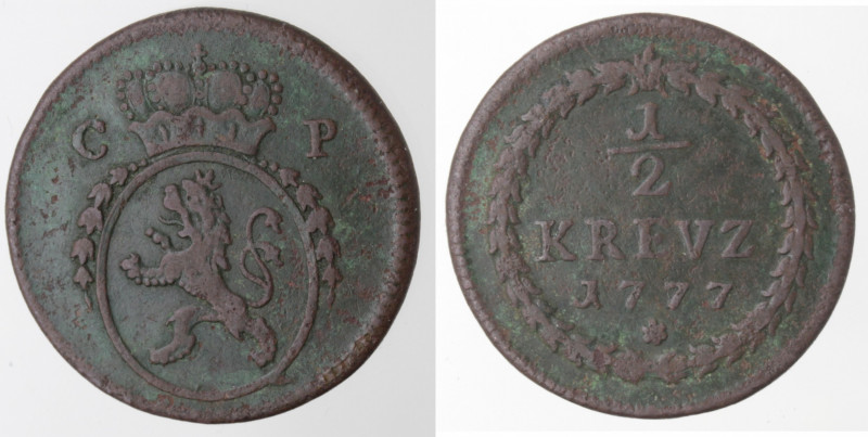 Monete Estere. Germania-Pfalz. Karl Theodor. Principe Elettore. 1742-1799. 1/2 K...