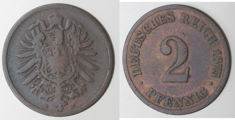 Monete Estere. Germania-Prussia. Guglielmo I. 1871-1888. 2 Pfennig 1875 C. Ae. K...
