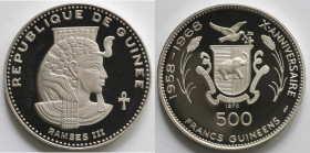Guinea. 500 Franchi 1970. Ramses III. Ag 999.