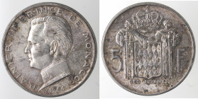 Monaco. Ranieri III. 5 Franchi 1966. Ag. 835.