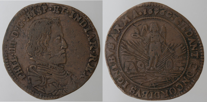 Monete Estere. Olanda. Filippo IV. Token 1660. Ae. Dugn. 4160. Peso gr. 5,81. Di...