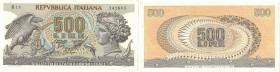 Banconote. Repubblica Italiana. 500 Lire Aretusa. D.M. 20/06/1966.