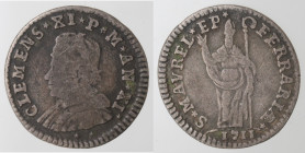 Ferrara. Clemente XI. 1700-1721. Muraiola da quattro baiocchi 1711. Mi.