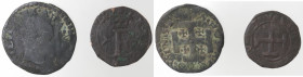 Napoli. Lotto di 2 monete. Ferdinando il Cattolico. Sestino. Filippo II. 3 Cavalli. Ae.