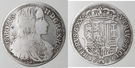 Napoli. Carlo II. 1674-1700. Tari 1689 con stemma. Ag.