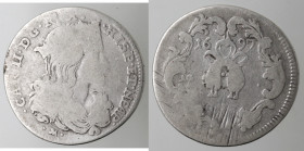 Napoli. Carlo II. 1674-1700. Tari 1697 con tosone. Ag.