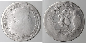 Napoli. Carlo II. 1674-1700. Tarì 1669. Errore dell'incisore. Ag.