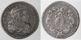 Napoli. Carlo II. 1674-1700. Carlino 1691. Ag. 
