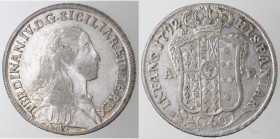 Napoli. Ferdinando IV. 1759-1799. Mezza Piastra 1792. Ag.