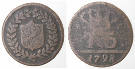 Napoli. Ferdinando IV. 1759-1799. 5 Tornesi 1798. Ae.