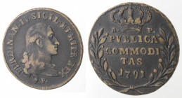 Napoli. Ferdinando IV. 1759-1798. Pubblica 1791 A P. Ae.