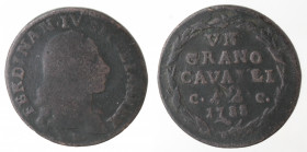 Napoli. Ferdinando IV. 1759-1799. 1 grano, Cavalli 12 1788 CC. Ae.