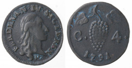 Napoli. Ferdinando IV. 1759-1798. 4 cavalli 1791. Ae.