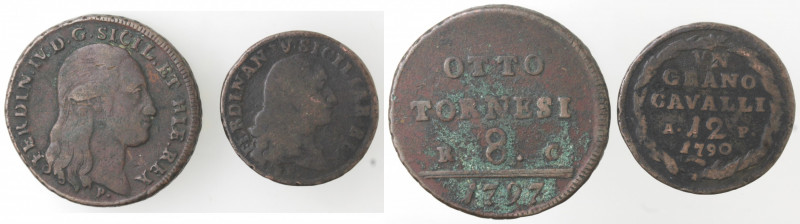 Zecche Italiane. Napoli. Ferdinando IV. 1759-1799. Lotto di 2 monete. 8 Tornesi ...