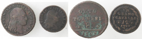 Napoli. Ferdinando IV. 1759-1799. Lotto di 2 monete. 8 Tornesi 1797 e 1 Grano 12 Cavalli 1790 A P. Ae.