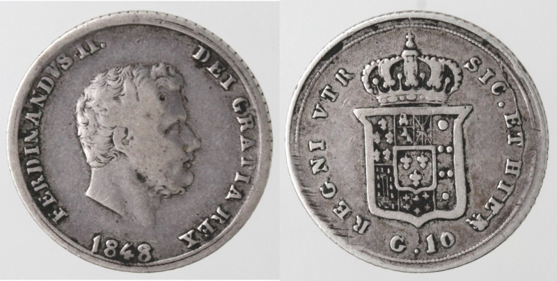 Zecche Italiane. Napoli. Ferdinando II. 1830-1859. Carlino 1848. Ag. Mag. 645. P...