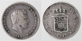 Napoli. Ferdinando II. 1830-1859. Carlino 1848. Ag.