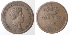 Napoli. Ferdinando II. 1830-1859. 3 Tornesi 1851. Ae.