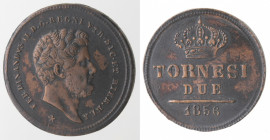 Napoli. Ferdinando II. 1830-1859. 2 Tornesi 1856. Ae.