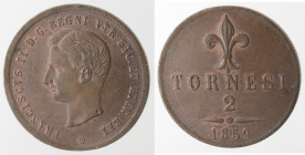 Napoli. Francesco II. 1859-1861. 2 Tornesi 1859. Ae.