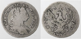 Palermo. Carlo di Borbone. 1734-1759. 2 Tarì 1736. Ag.