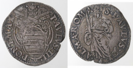 Roma. Paolo IV. 1555-1559. Grosso. Ag.