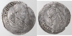 Roma. Gregorio XIII. 1572-1585. Grosso. Ag.