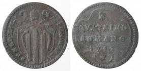Roma. Benedetto XIV. 1740-1758. Quattrino 1752 A. XII. Ae. 