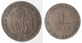 Venezia. Governo Provvisorio. 1848-1849. Centesimo 1849. Ae.