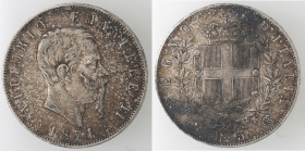 Vittorio Emanuele II. 1861-1878. 5 lire 1871 Milano. Ag.