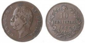 Umberto I. 1878-1900. 10 Centesimi 1893 BI. Ae.