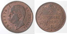 Umberto I. 1878-1900. 2 centesimi 1900. Ae.