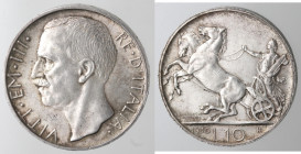 Vittorio Emanuele III. 1900-1943. 10 lire 1930 Biga. Ag.