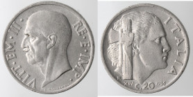 Vittorio Emanuele III. 1900-1943. 20 Centesimi Impero 1936 Anno XIV. Ni.