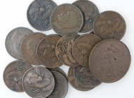 Vittorio Emanuele III. 1900-1943. Lotto di 19 monete. 10 Centesimi 1911 e 10 Centesimi Ape, annate quasi tutte diverse. Ae.