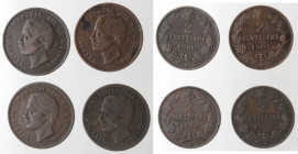 Vittorio Emanuele III. 1900-1943. Lotto di 4 monete. 2 Centesimi valore 1903 (3 pz) e 1906. Ae.