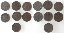 Vittorio Emanuele III. 1900-1943. Lotto di 7 monete. Centesimo valore 1903, 1904 (4 pz.), 1905 e 1908. Ae.