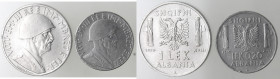 Vittorio Emanuele III. Albania. 1900-1943. Lotto di 2 monete. Lek 1939 e 0,20 Lek 1940. Ac.