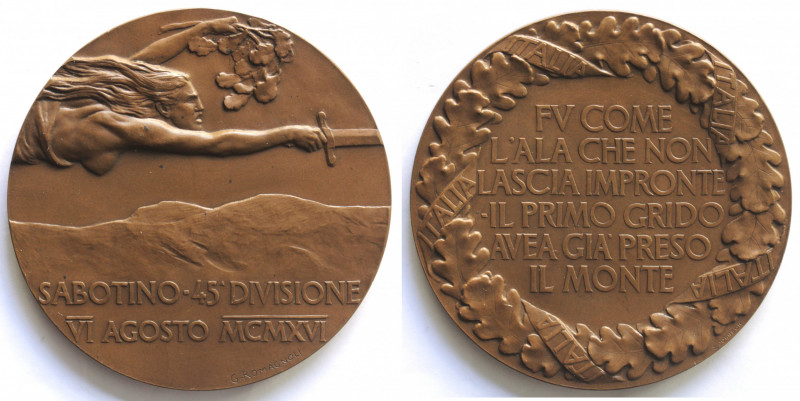 Medaglie. Gorizia. Vittorio Emanuele III. 1900-1943. Medaglia 1916 per la presa ...