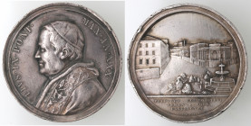 Medaglie. Roma. Pio IX. 1846-1878. Medaglia anno XXX. 1875. Ospizio per i poveri. Ag.