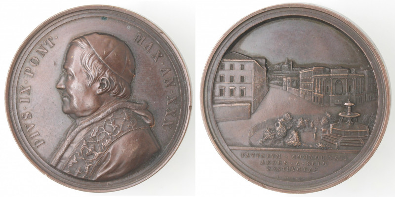 Medaglie. Roma. Pio IX. 1846-1878. Medaglia anno XXX. 1875. Ospizio per i poveri...