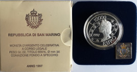 San Marino. 10.000 Lire 1997. "Euro". Ag.
