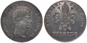 Firenze - Granducato di Toscana - Leopoldo II di Lorena (1824-1859) Fiorino da 100 Quattrini del 3°Tipo 1856 - Lustro di conio - Conservazione Eccezio...