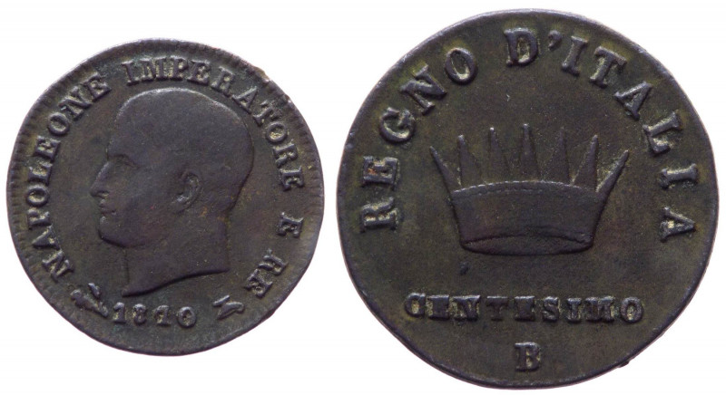 Bologna - Napoleone I Re d'Italia (1808-1814) 1 Centesimo 1810 - Cifre 10 della ...