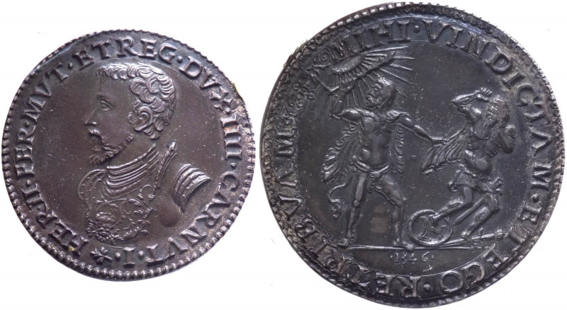 Ferrara - Ercole II d'Este (1534-1559) 1/2 Scudo 1546 - CNI 13 - Periziato SPL+ ...
