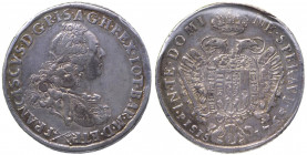 Firenze - Granducato di Toscana - Francesco II (III) di Lorena (1737-1765) Francescone II°Tipo 1765 - MIR 361/9 - RR Molto Rara - Ag - Perizia Cavalie...