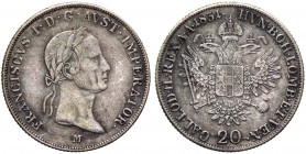 Lombardo Veneto - Monetazione italiana per l'Impero Austriaco - Francesco I (1815-1835) 20 Kreuzer 1831 - Zecca di Milano - NC - Ag - gr. 6,52

BB+...