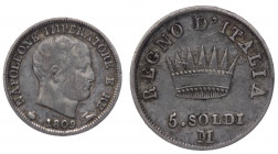 Milano - Napoleone I Re d'Italia (1808-1814) 5 Soldi 1809 - Gig.188 - Ag - 

BB+

 Shipping only in Italy